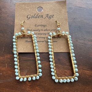Artisans Gold and Blue Gorgeous Earrings